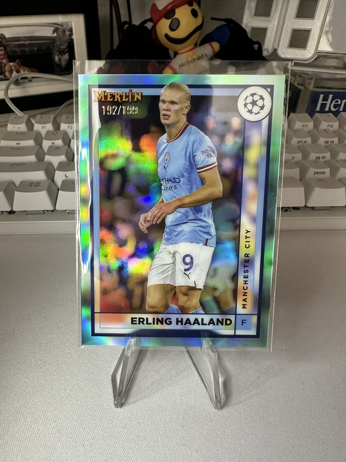 ERLING HAALAND 2022-23 TOPPS MERLIN CHROME UCL #92 AQUA /199 [ MANCHESTER CITY ]