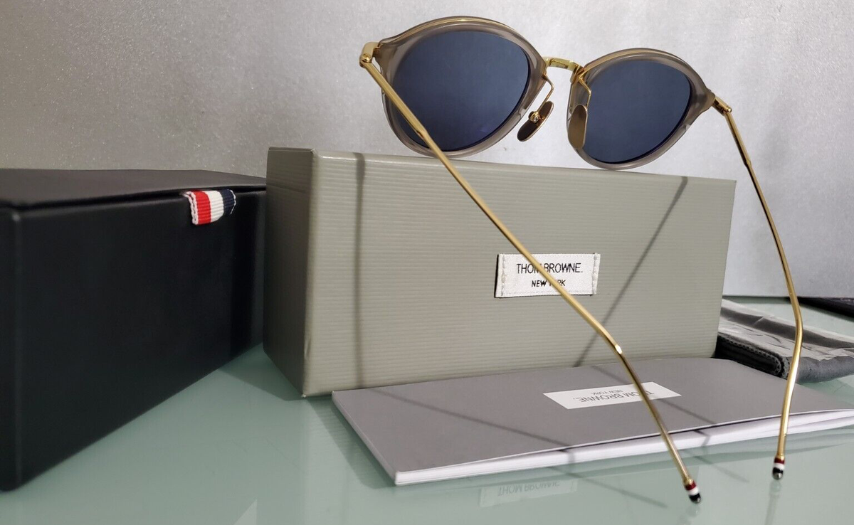 THOM BROWNE TB-011 G-T-GREY-GLD SUNGLASSES SATIN GREY THOM BROWNE TB-011 G-T-GREY-GLD SUNGLASSES SATIN GREY