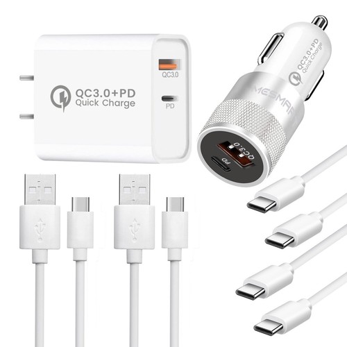 Fast PD+QC3.0 Wall Car Charger Type C Cable Cord For Samsung Galaxy A55 A54 A14 - Picture 31 of 35