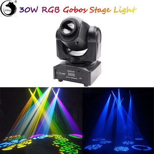 Spot GOBO 30W RGBW Stage Lighting LED Moving Head DMX512 Disco DJ Party Light