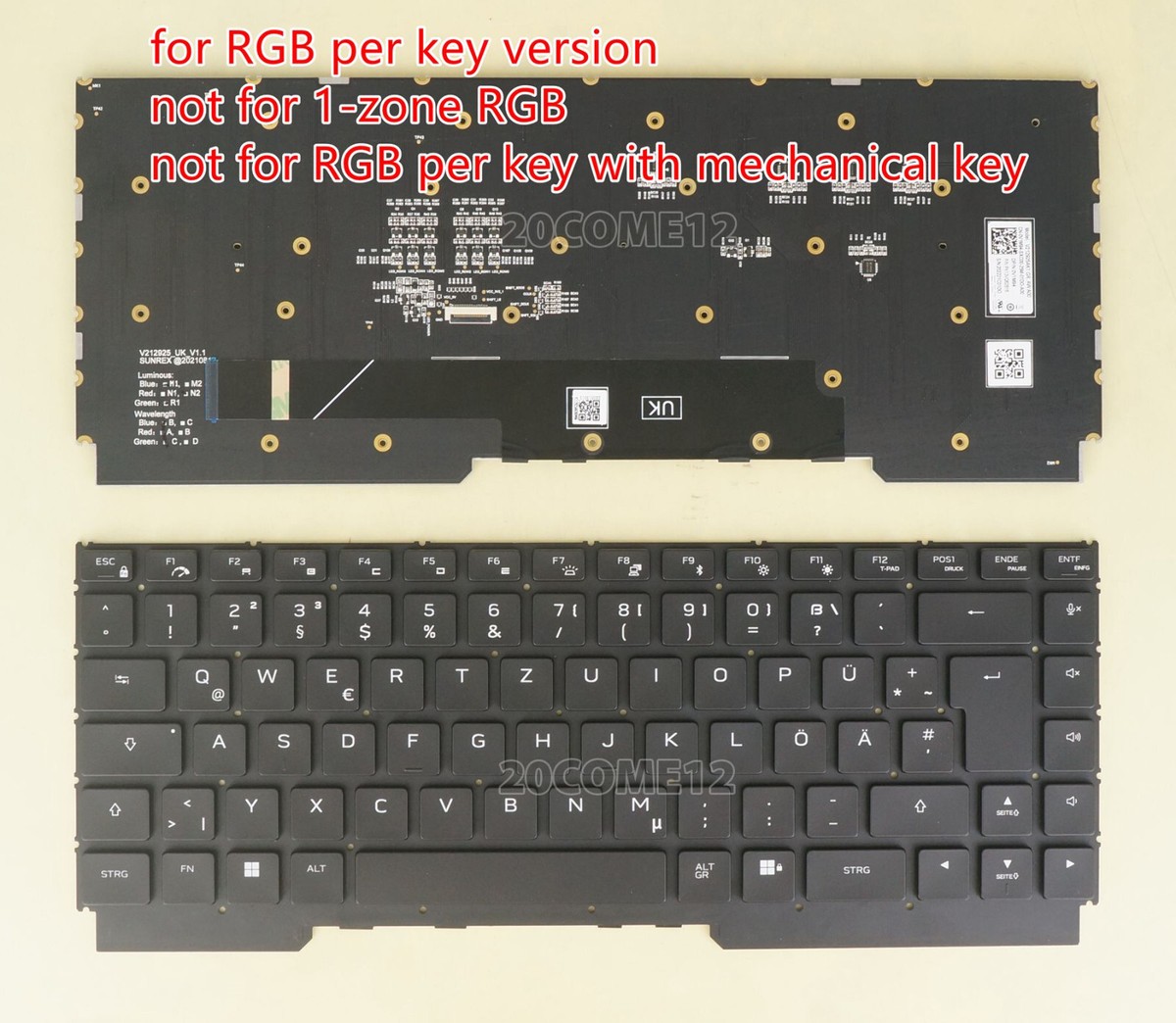 New for Dell Alienware M15 R7 Keyboard Per-key RGB Backlit German