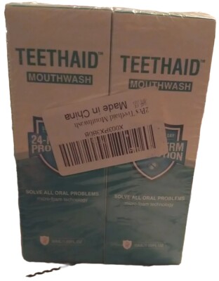 Teethaid Mouthwash 2 Pack 30ml/ 1.02 FL. Oz. New.