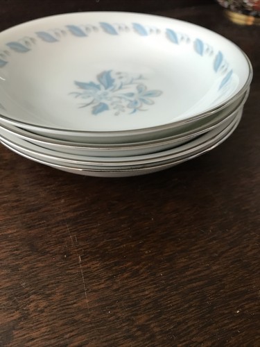 4 Abalone China White Sky Blue Flower Fruit Bowls Sauce Bowls Berry MCM - Picture 8 of 8