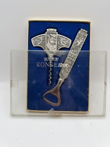 MCM Norwegian Konge Tinn Pewter Corkscrew and Bottle Opener Barware Royal Pewter - Picture 17 of 18