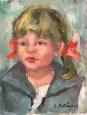 Original Oil Painting Portrait Study 12"x9" Signed