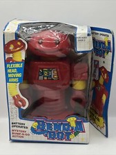 AB3 Products Bend A Bot Bump N Go Red Robot 8  Vintage Toy Lights Sounds Moving