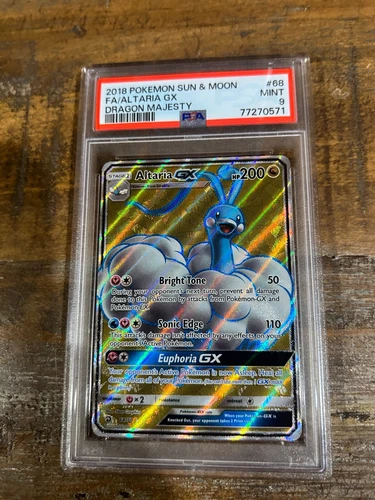 POKEMON 2018 Sun Moon Dragon Majesty Full Art ALTARIA GX #68 PSA 9 Mint RARE