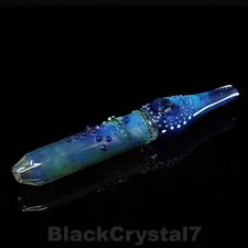 9" Handmade Blue Electric Energy Steam Roller Tobacco Smoking Bowl Glass Pipes