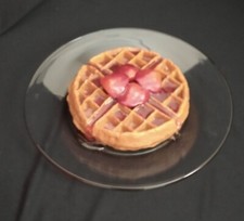 Faux Food Prop Belgian Waffle Plate Set of 2 Breakfast Display Fake Photo