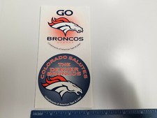 Denver Broncos NFL Football 3" Round Logo Stickers, Sheet of 2