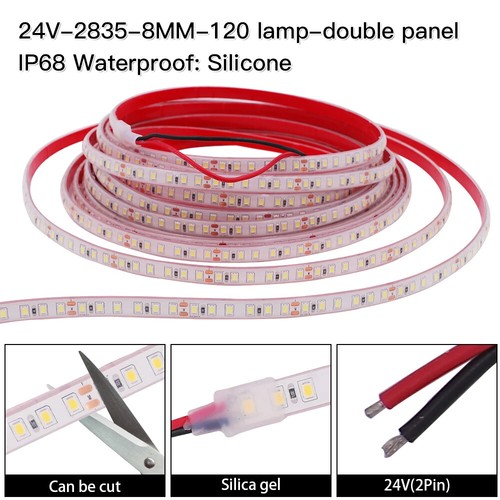 IP68 Wasserdicht LED Streifen 24V 2835 120LED/m Silikon Gel Flexibles Band 1m-20M - Bild 12 von 22