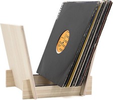 Minimalist Retro Wood Vinyl Record Storage Rack, Holder, Album Organizer - New