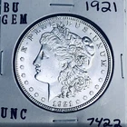 1921 BU GEM MORGAN SILVER DOLLAR UNC MS+++ U.S. MINT RARE COIN 7422