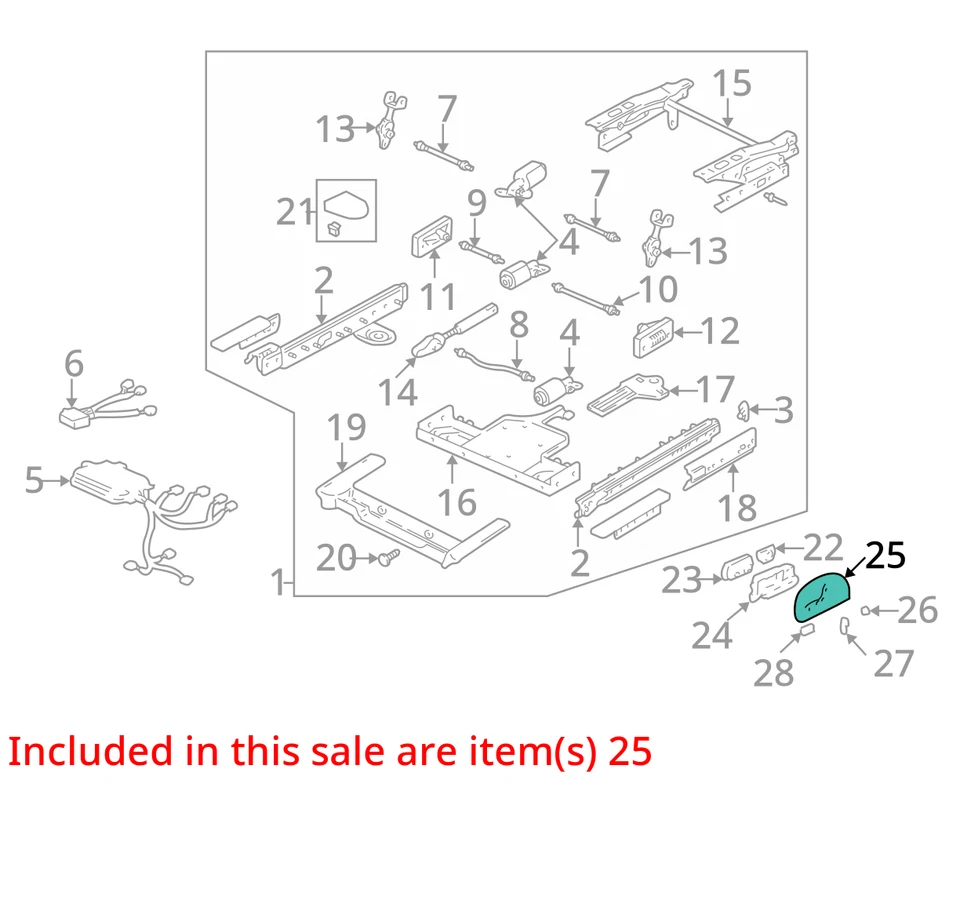 ПОДХОДИТ ДЛЯ 2002-2004 CADILLAC SEVILLE БЕЗЕЛЬ ПРОХОД СИДЕНЬЕ ADJ SW *SH 16837882 - НОВЫЙ OEM - Изображение 3 из 4