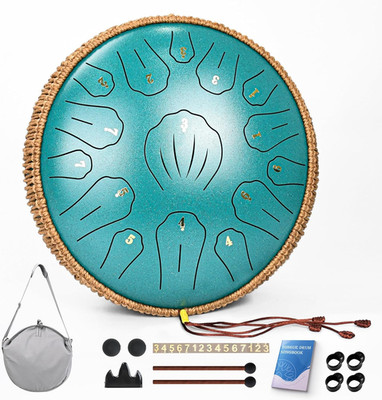 Steel Tongue Drum - 13 Inch 15 Note Tongue Drum, Handpan Musical Instrument for