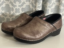 Sanita Professional Danish Clogs Womens 39 Brown Suede Leather Slip On Shoes