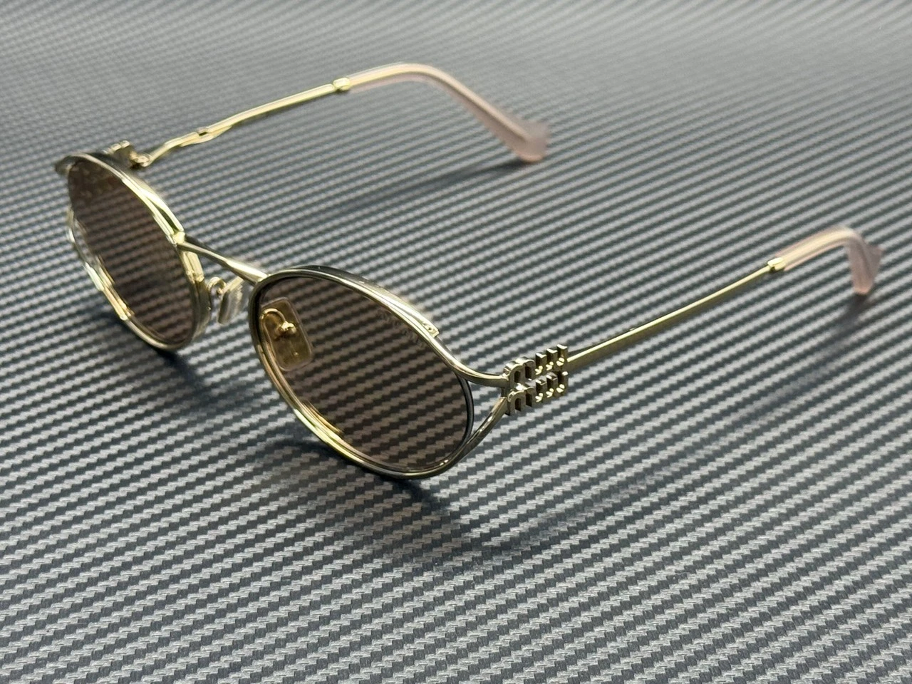 Miu Miu — MIU MIU MU 52YS ZVN20F Pale Gold Pink Mirror Silver Women's 54 mm Sunglasses