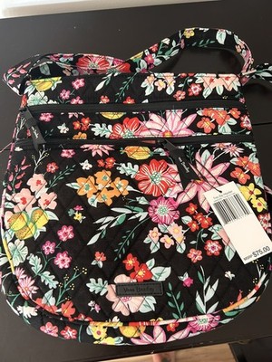NWT Vera Bradley Triple Zip Hipster Cross Body Floral Bag tangerine twist 