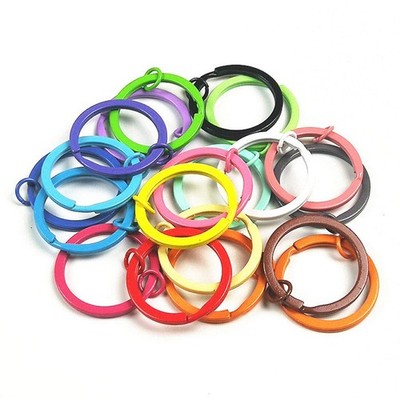 20 Pcs Multi-Colored Metal Flat Split Keyrings Keychain Rings for Home Office...