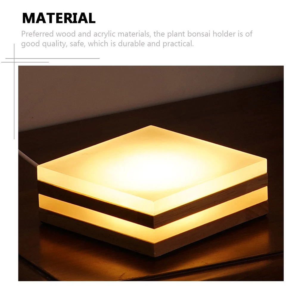 Lighted Figurine Stands Desktop Decoration Wooden Crafts Pedestal