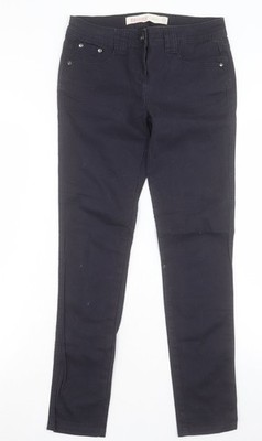 NEXT Damen schwarz Baumwolle Skinny Jeans Größe 10 L29 normal geknöpft