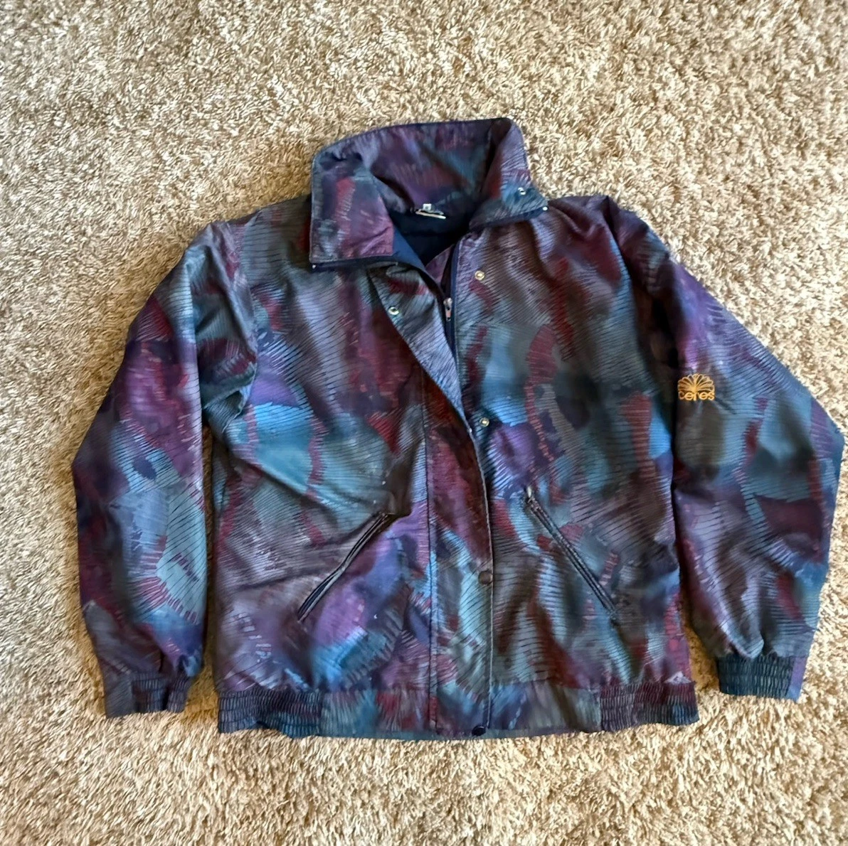 Vintage 80's Ceres Lightweight Windbreaker Bomber Golf Jacket Mens M Oversized