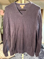 Daniel Cremieux Signature Collection Shadow Blue 100 Supima Cotton Sweater SZ M