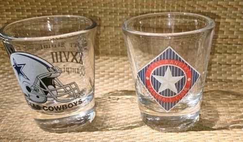 Super Bowl 27 XXVII (x2) Dallas Cowboys und Texas Ranger SHOT GLÄSER **3 GESAMT - Bild 4 von 6