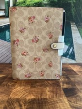 Coach Notebook in Signature Canvas with Floral Print Gold Sand Multi CA058 NWT