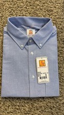 A Mens Oxford Shirt Size S Blue Short Sleeve Button Down NEW NWT