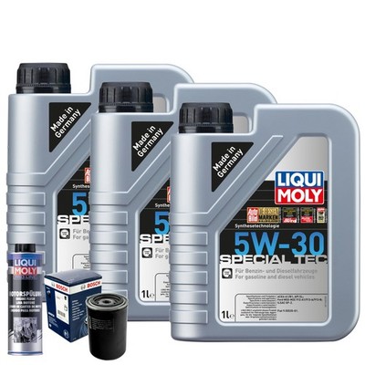 Motoröl 5W30 LIQUI MOLY Special Tec 3L+BOSCH Ölfilter +Spülung