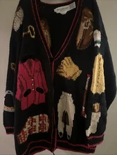 Equestrian Sweater by Eagles Eye Size L Vintage Hand Knit