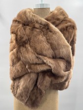 Vintage 60's Genuine Blond Mink Fur Wrap Stole Bolero Made in USA