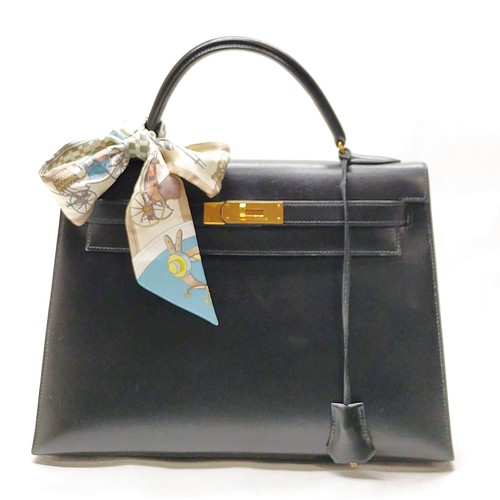 Hermes Hand Bag Kelly 32 Black Leather 4494316