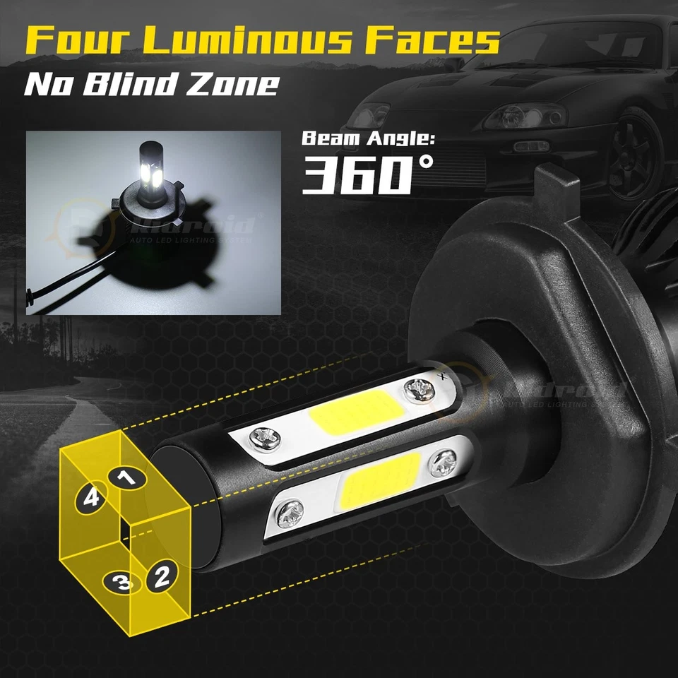 Combo de 4 lados 9003 faros LED 9006 luz antiniebla para Toyota Sequoia 01-2007 6000K Foto 3 de 4