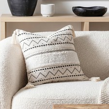 18X18 Throw Pillow Cover, Cream Neutral Square Decorative Cushion Cover with ...