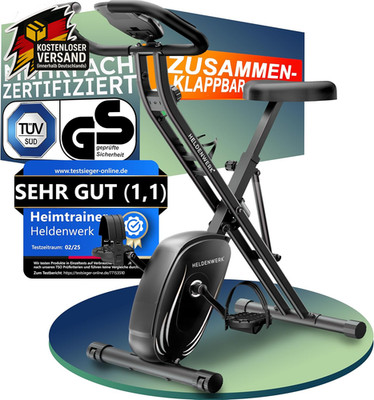 Klappbarer Heimtrainer Fahrrad Ergometer bis 150kg leise & stabil
