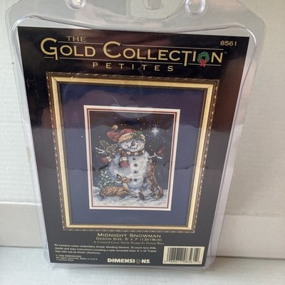 Dimensions Gold 8561 Collection Petites Midnight Snowman Cross Stitch Kit