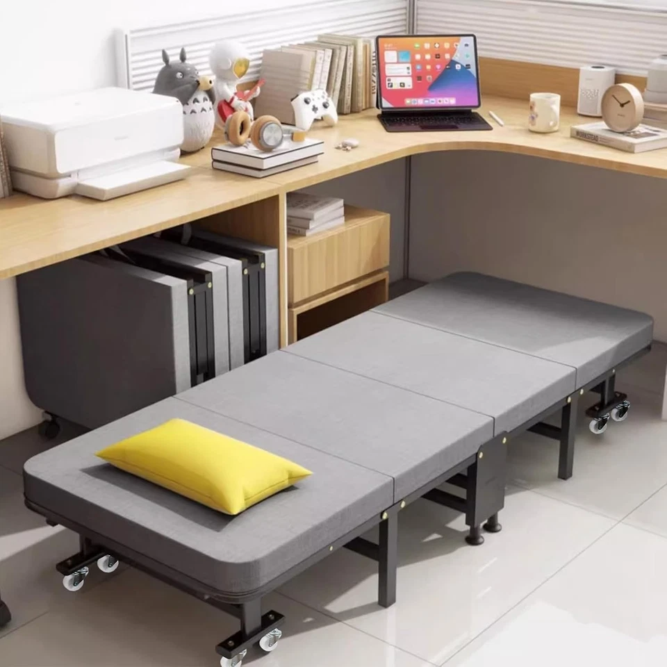 Folding Guest Bed 70x190cm, Durable Folding Travel Cot with Thick Mattress - Image 4 of 4