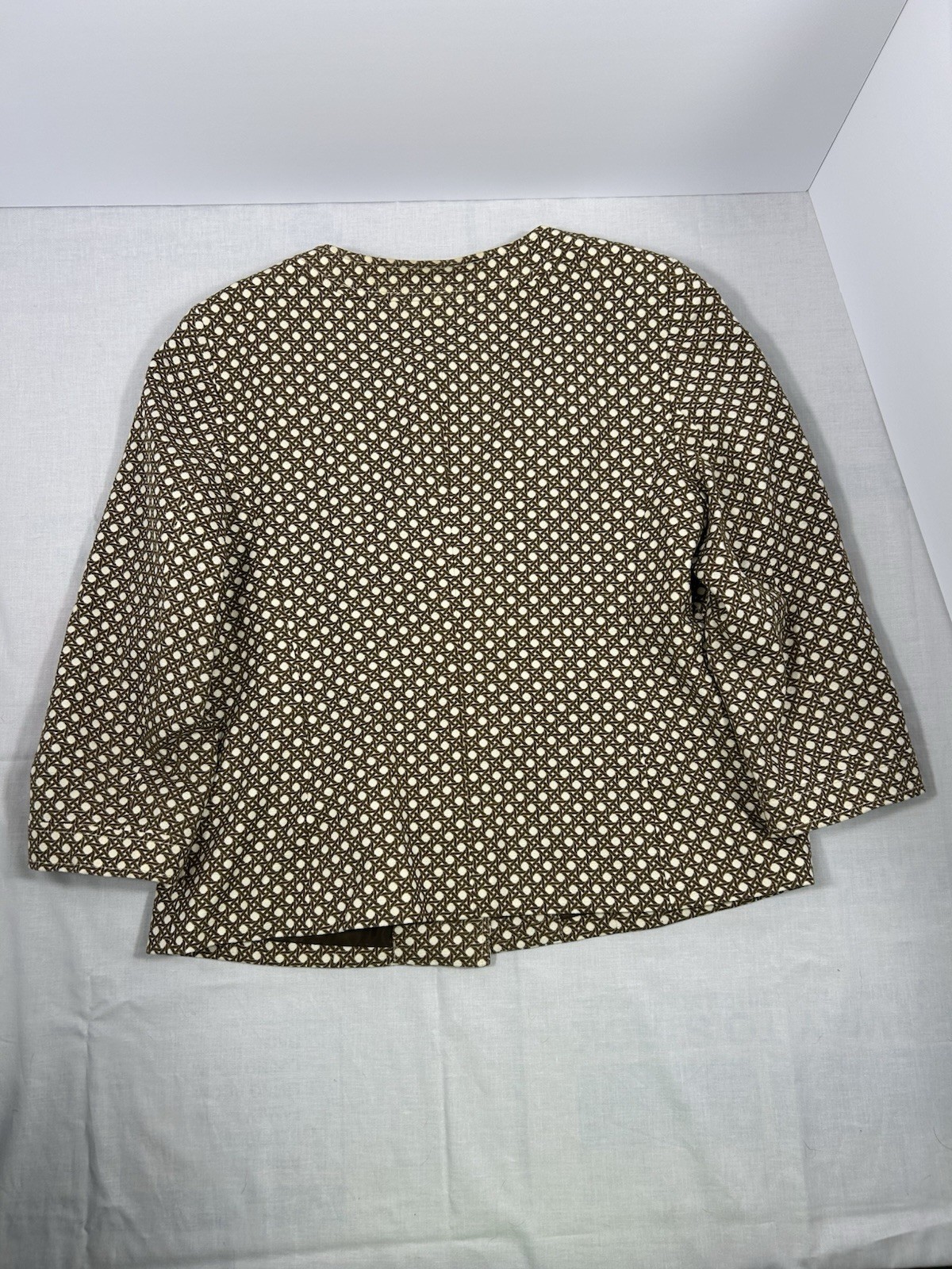 Talbots Brown, geometric, Button, Round Neck  Lin… - image 5