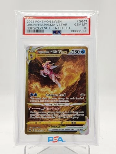 ORIGIN FORME PALKIA VSTAR 2023 POKEMON CROWN ZENITH #GG67 FA SECRET PSA 10 Q0895