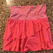 90 Degree by Reflex Girls Pink Striped Layered Ruffle Skort 6X Pull On