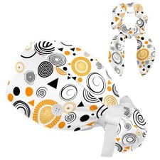 Women's Adjustable Surgical Scrub Cap with Ponytail Pouch Rainbow Love