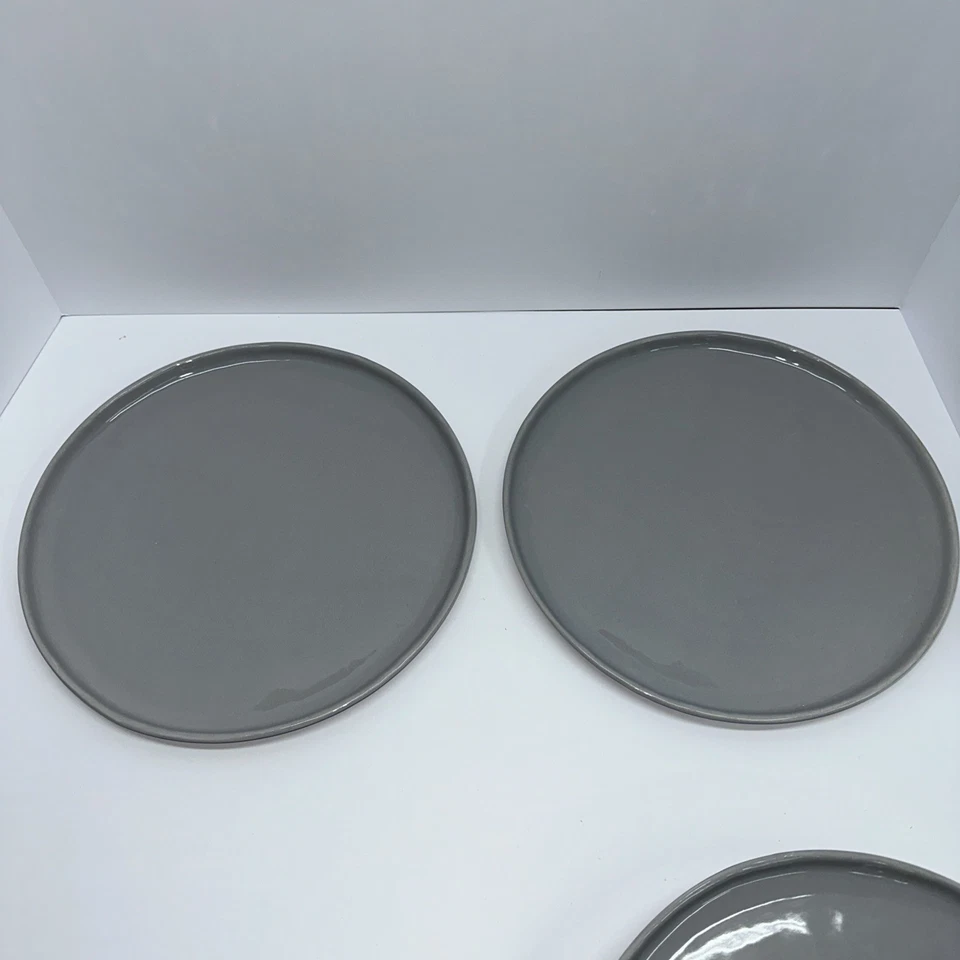 Lot 6 Crate & Barrel Mercer Grey Glaze Natural Clay Gray 11” Dinner Plates - Image 4 of 4