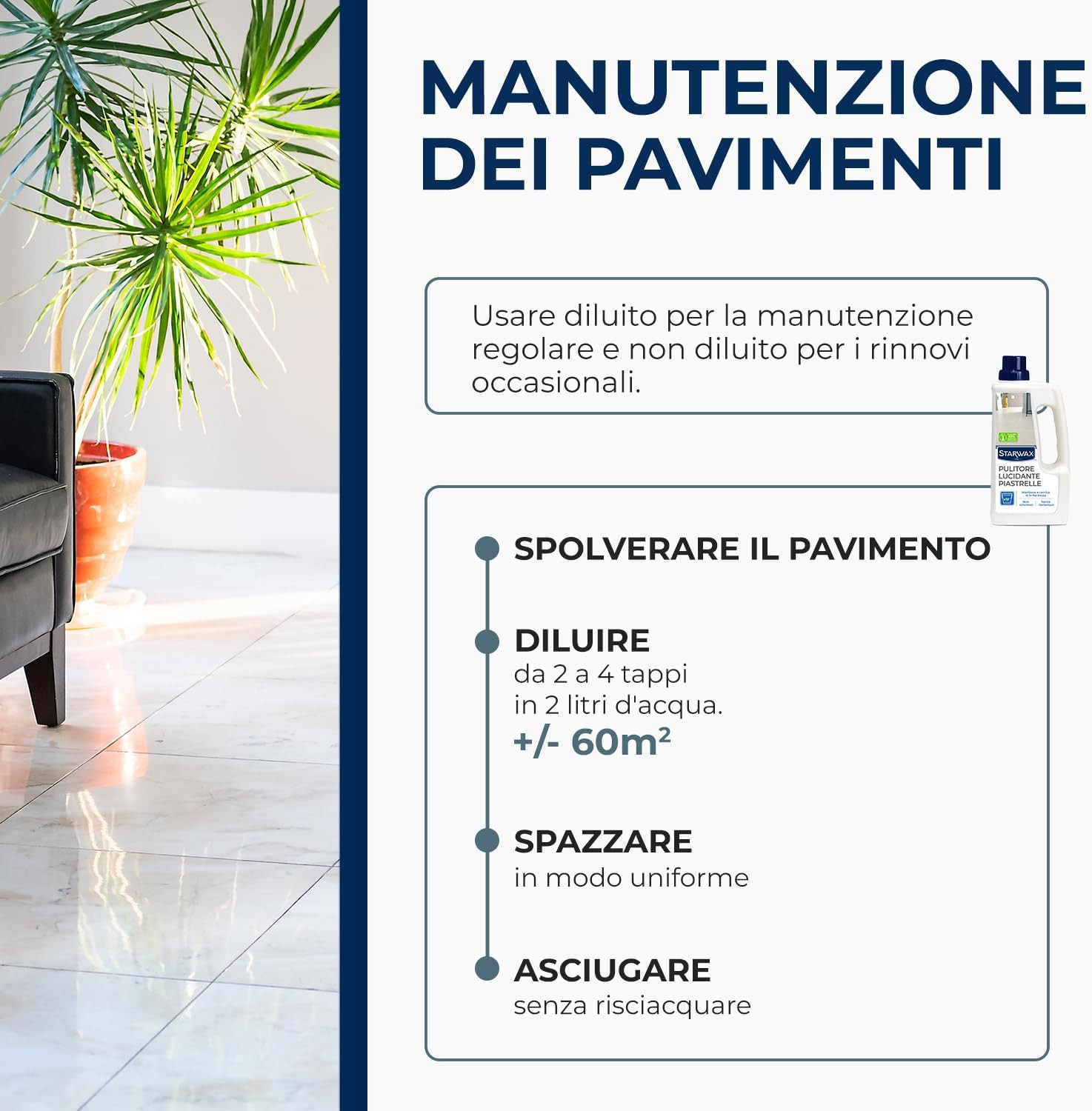 Pulitore Lucidante Piastrelle 2 in 1 - Ravviva e Protegge Pavimenti - 4