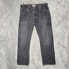 Levi's 501 Mens 36x32 Dark Wash Straight Leg Button Fly Denim Jeans