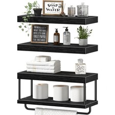 Bathroom Floating Shelves Over Toilet - Wall Mounted Shelf Toilet Paper Stora...