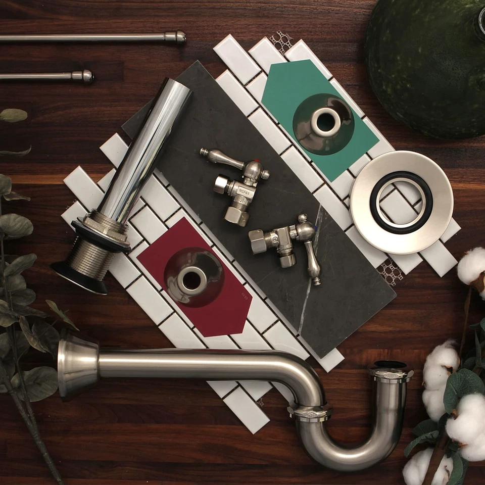 EV8008 Fauceture Vessel Sink Drain with Tail Tube Set-In, Satin Nickel - Image 3 of 4