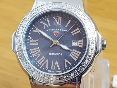 Atemberaubende Swiss Legend South Beach Damenuhr echter Diamant ct Taucherstil