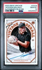 JACKSON HOLLIDAY ON CARD AUTO Blue Ink PROSPECT 2023 Onyx Vintage PSA 10